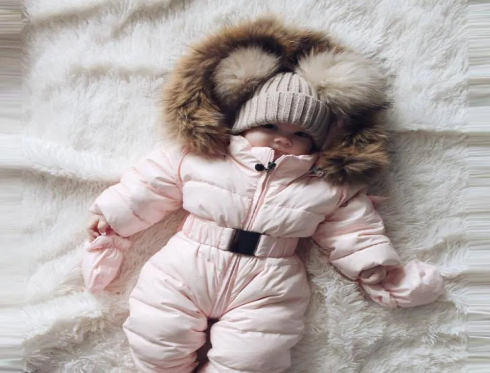 Vinterkläder spädbarn baby snowsuit pojke tjej romper jacka huva jumpsuit varm tjock kappa outfit vetement nya fille hiver8104322