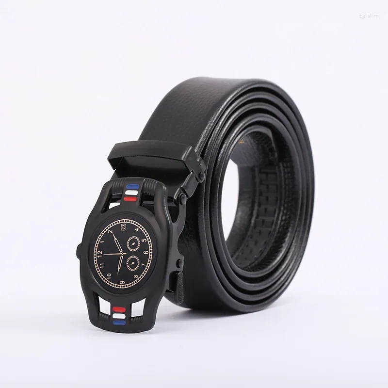 Belts ZLY 2024 Fashion Belt Men Women Versatile PU Leather Material Alloy Metal Watch Decorate Buckle Jeans Casual Style Quality