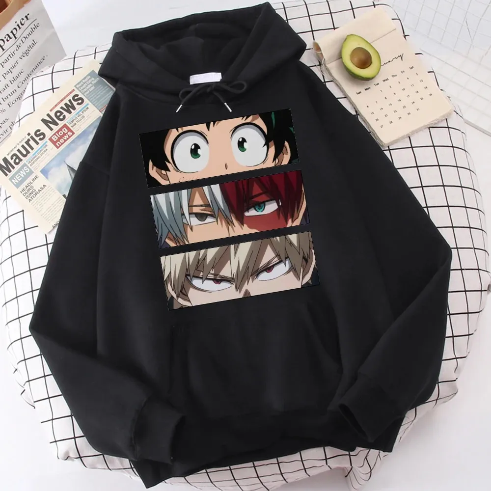 My Hero Academia Hoodies Men's Casual Overized Sweatshirts Japanese Cartoon Loose Hoodie bekväm kreativitet Streetwear Man 240116