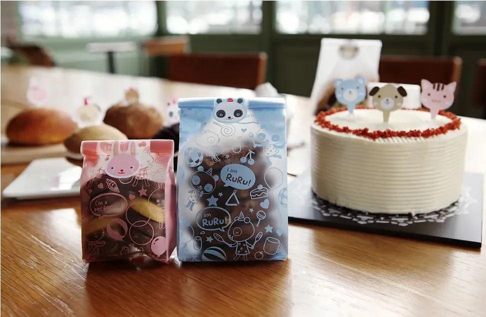 New DIY cute rabbit red open top Snack bags/RURU blue Lovely Biscuits Bread Cookie Gift Bag 7*15cm,8.5*23cmWholesale