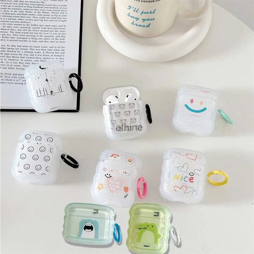 Obudowy telefonu komórkowego Śliczne miłośnicy fali kreskówek okładka dla Airpods Pro 2nd Fashion Smile Protecth Earmphone Case for Airpods 1 2 3 Kreeyring YQ240117