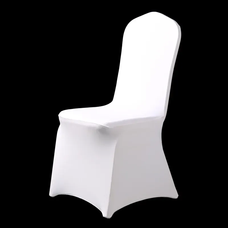 Hot 100st Universal Hotel Spandex White Chair Cover Lycra Weddings Stol Cover Party Dining Christmas Event Decor Seat Cover Y200103 BJ