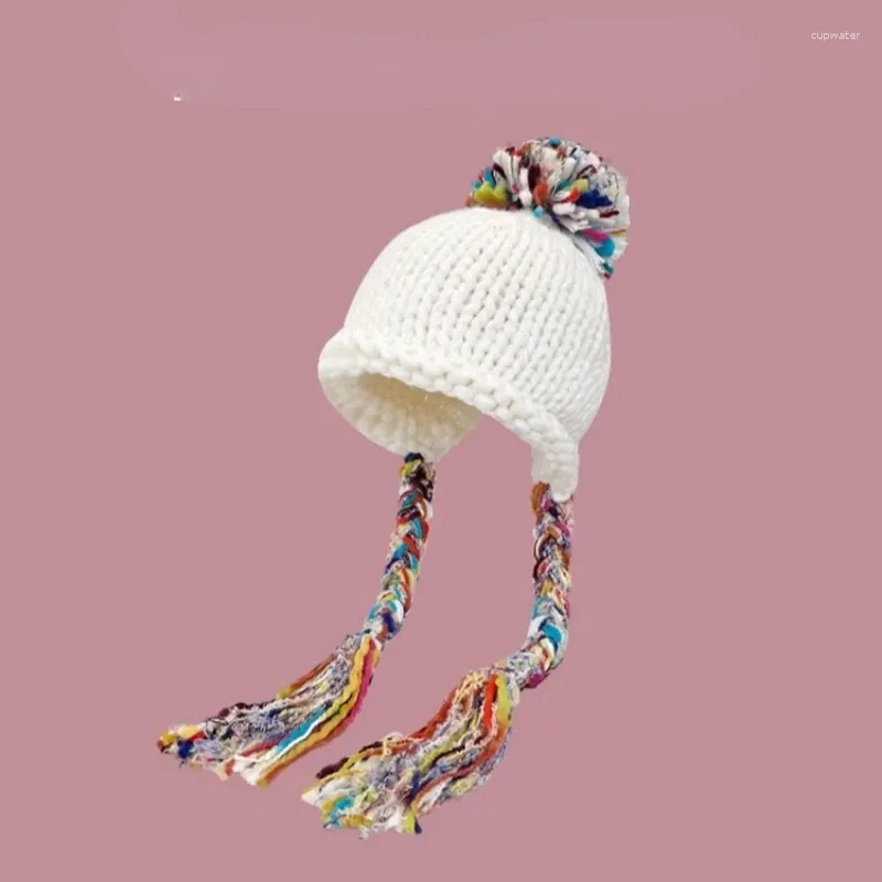 قبعات Berets stripe Beanies Caps Ladie Winter Winter Ear Protect