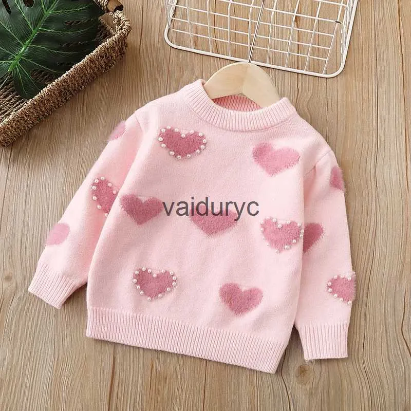 Pullover Lawadka 2-6years الأطفال سترات متبكلة أحب الأطفال اللؤلؤة البنات ملابس السترة الشتاء الخريف الخريف لينة الملابس المحبوكة 2022 H240508