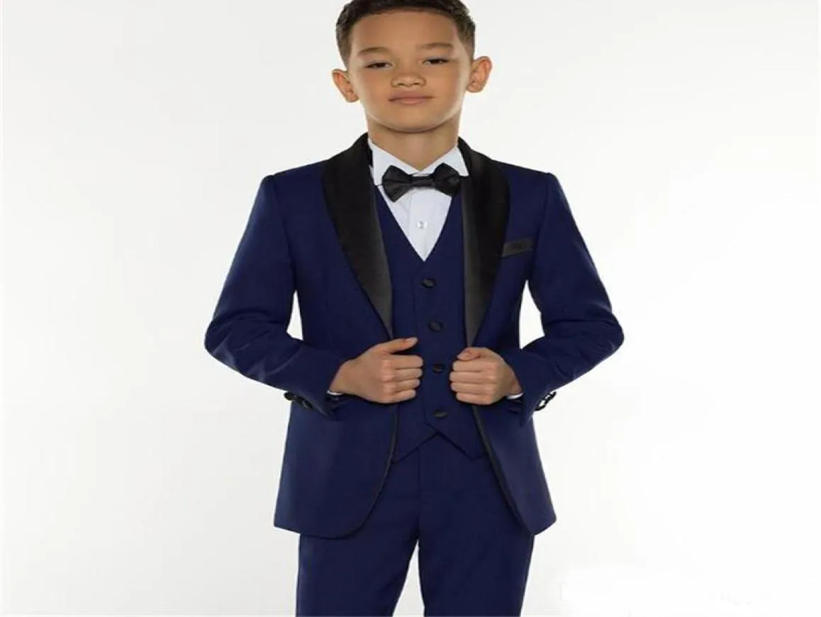 2019 sur mesure garçon vêtements de cérémonie enfants Tuxedos pointe revers 3 pièces enfants costumes de fête de mariage veste pantalon gilet 5909629