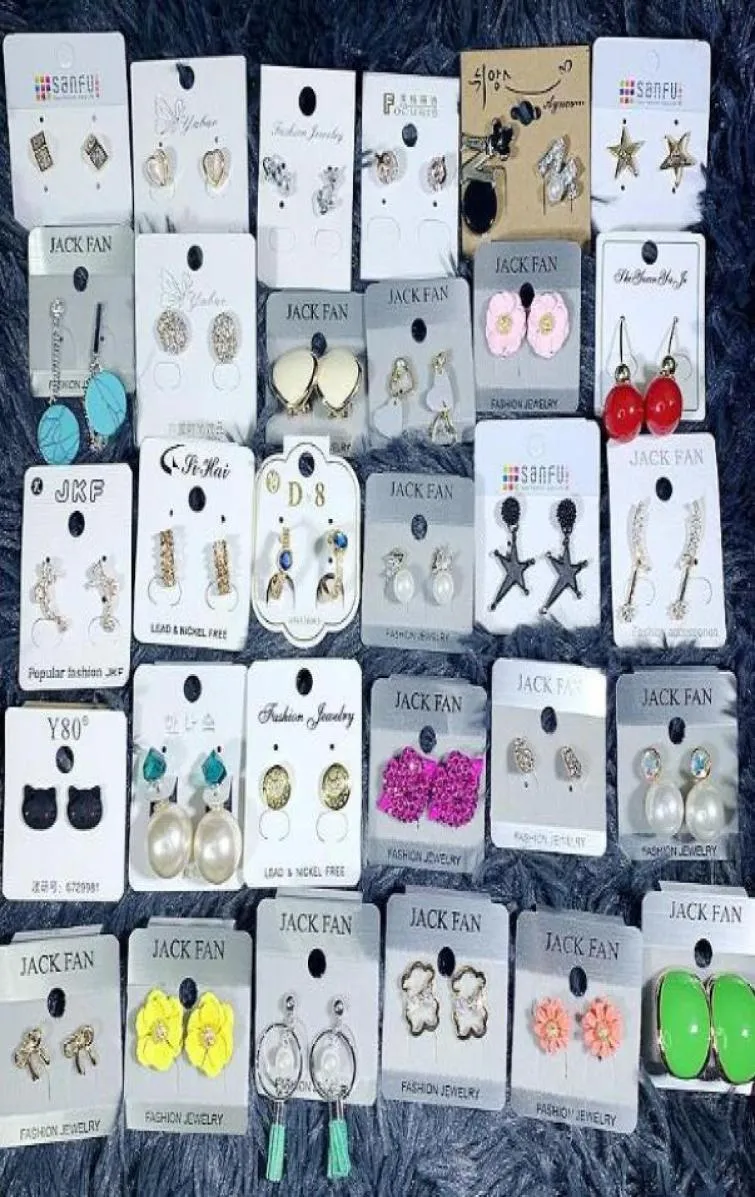 10PairSlot Random Mix Style Fashion Stud Earrings Nail For Women Gift Craft Jewelry Earring PA074948482