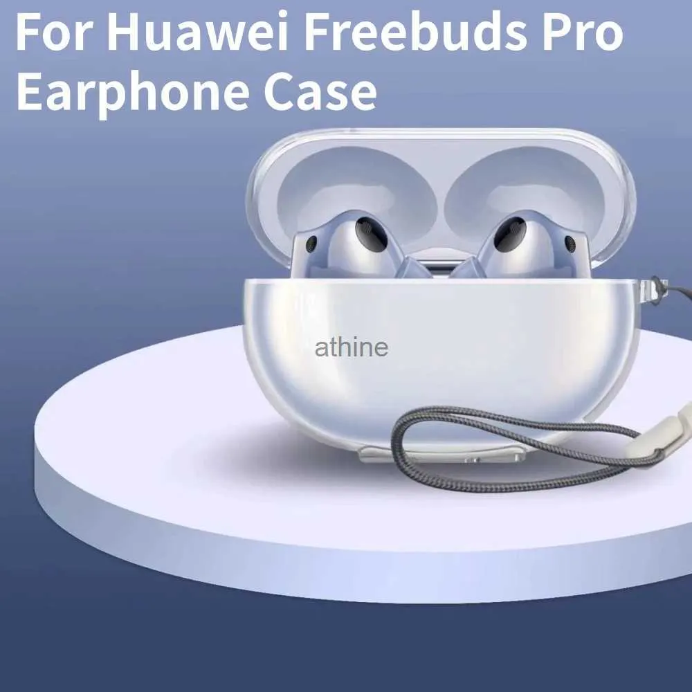 Custodie per cellulari Custodia per auricolari per Huawei Freebuds Pro 3 Cover per cuffie trasparente con cordino per Freebuds Pro3 Custodia per auricolari antiurto YQ240117