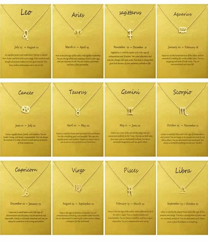 Dogeared 12 Constellation Creative Pendant Color Necklace Female Clavicle Chain Accessories European and American Style Jewelry 2674306