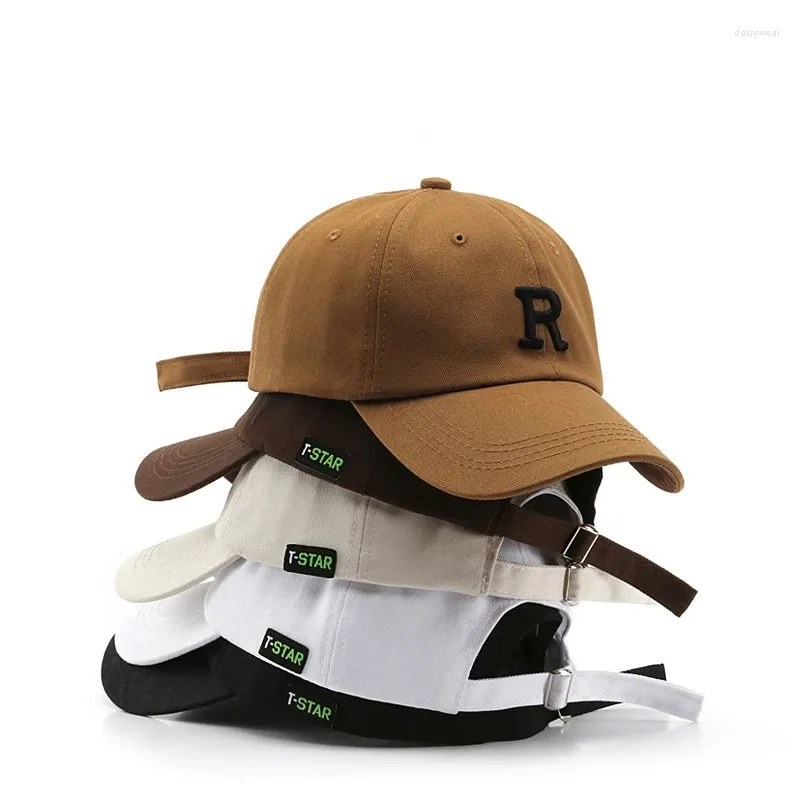 Berretti da baseball Cappello da uomo Kpop R Lettera Berretto da baseball ricamato Cappelli da papà da donna Velluto a coste invernale Invisibile da uomo con visiera