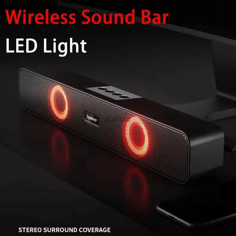 Boekenplankluidsprekers Bluetooth LED-licht 4D Surround-luidspreker Home Theater Geluidssysteem Computer Soundbar Voor TV Subwoofer Bedraad Stereo Sterke bas
