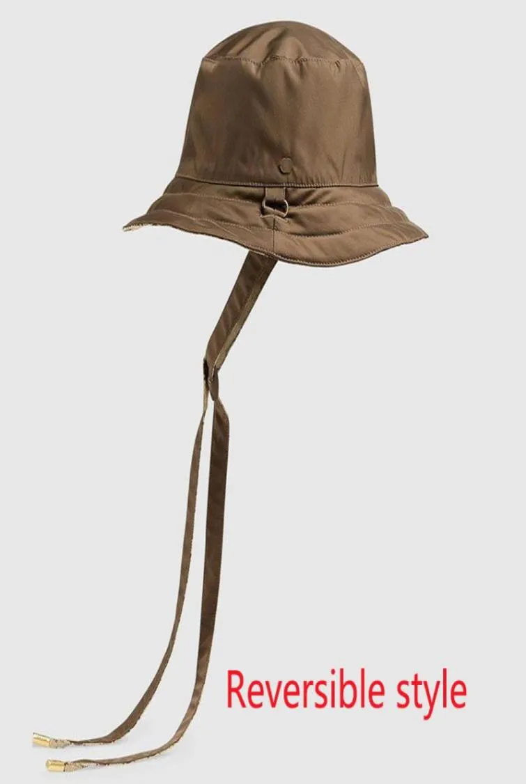 メンズマルチコールリバーシブルキャンバスデザイナーバケットハットストラップファッションデザイナーキャップ帽子hat