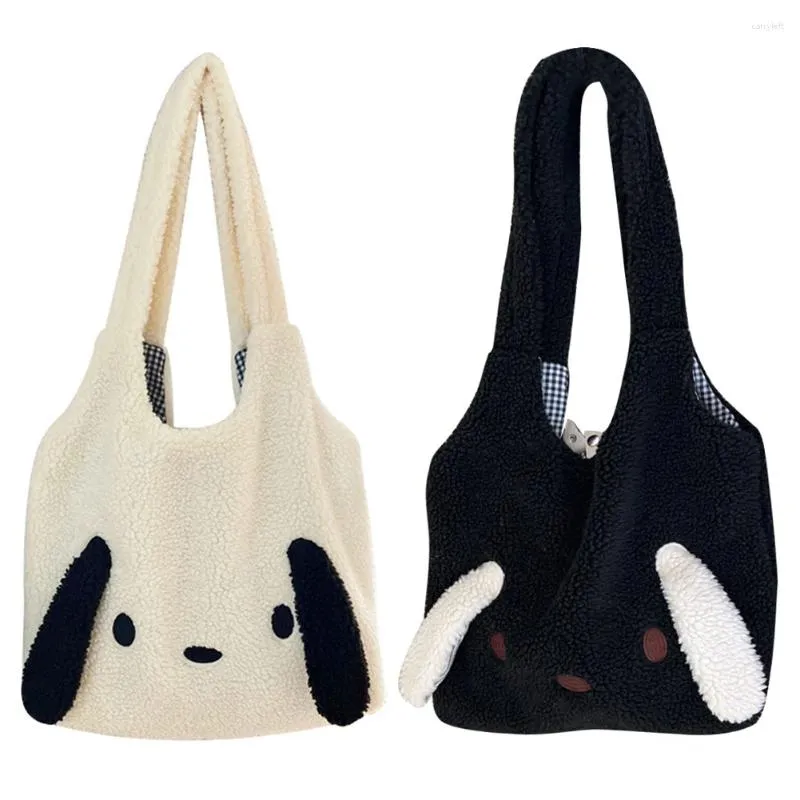 Sacs de soirée Sac de trajet en peluche mignon automne hiver femme aisselles motif animal grande capacité épaule douce sac à main décontracté