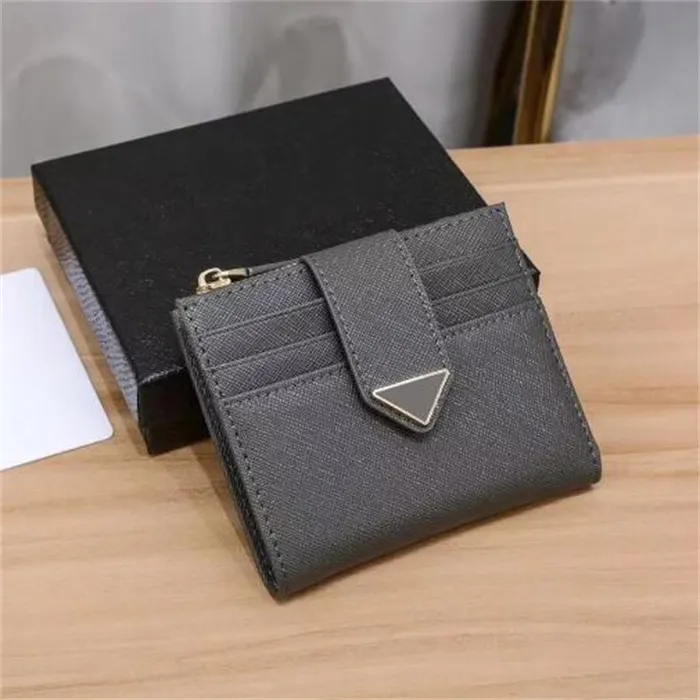 Porte-monnaie de luxe pour femmes hommes titulaire de la carte triangle marque portefeuilles de mode décontractés porte-monnaie sac porte-carte noir rose