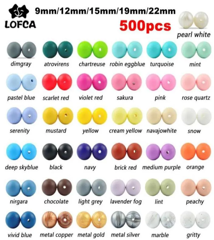 500st Silicone Pärlor Betygsround 9mm 12mm 15mm 19mm 22mm Baby Toing Toys Diy Baby Pendant Halsband Silikon Tänder4054077