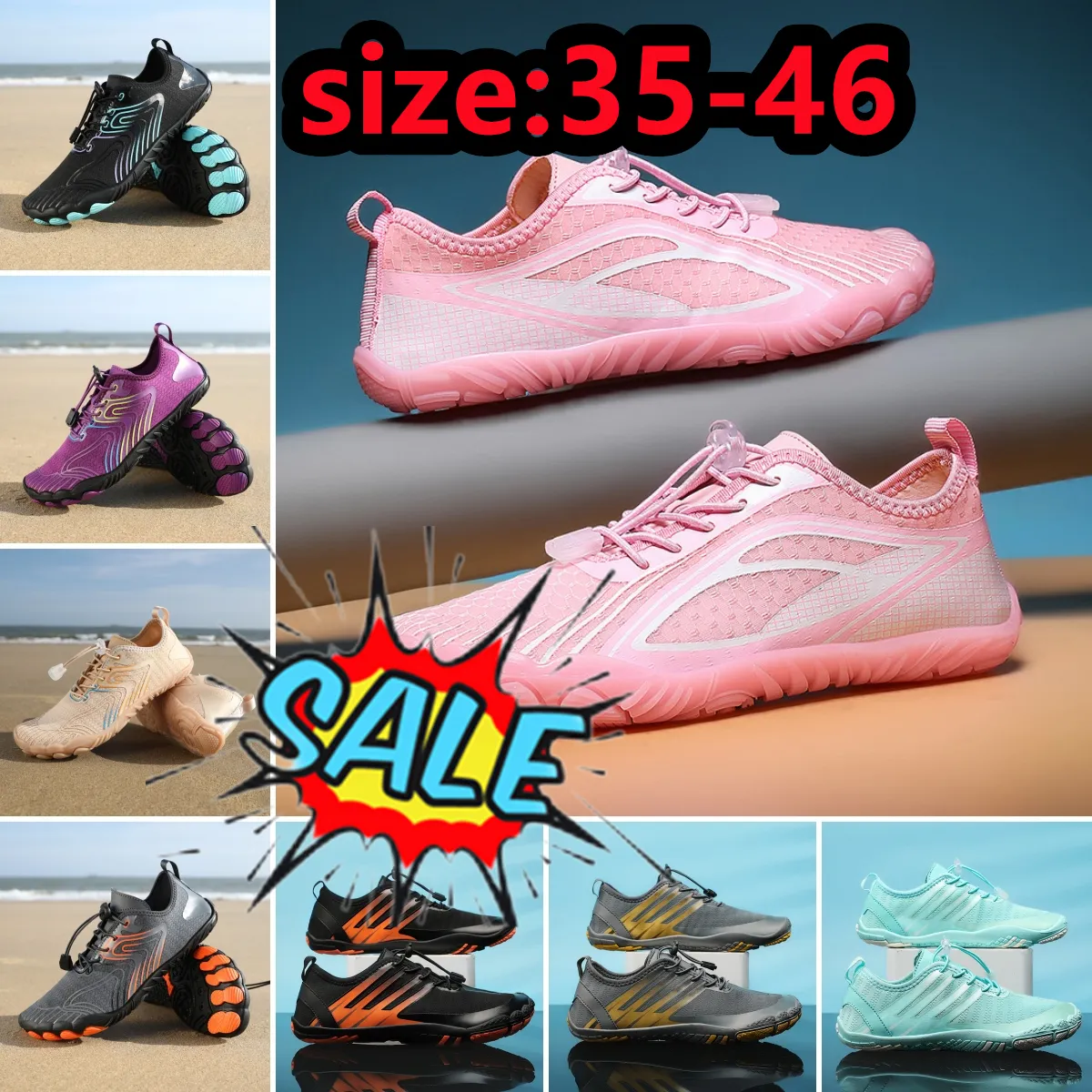 Men Water Aqua Shoes Women Swimming Sneakers Barefoot Sandals Beach Wading Flats Unisex Breathable Quick Dry Footwear high quality