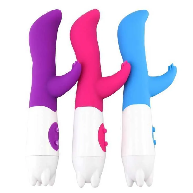 Jouets sexuels féminins jouet vibrateur vibrateur point G produits pour adultes femmes appareil de Massage à Double choc classique 231129