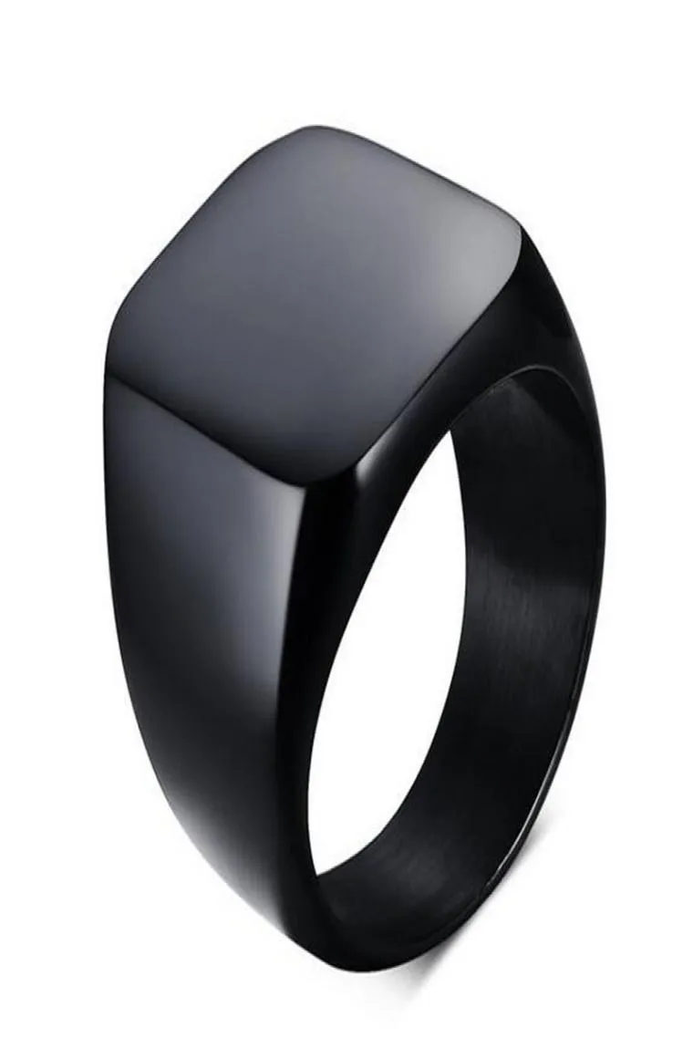 Men Titanium Ring Brief Design Fashion 316L Stainless Steel Punk Black Ring Wedding Engagement Ring Utr81368139537