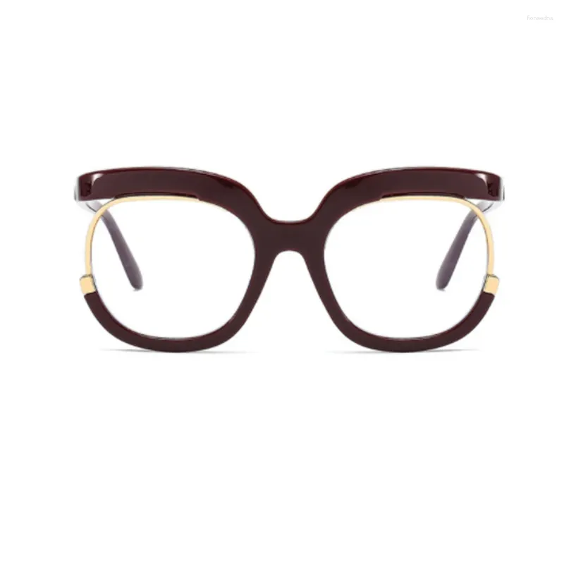 Montature per occhiali da sole Occhiali quadrati oversize con stampa leopardata Montatura grande senza occhiali da vista per oggetti di scena da viaggio all'aperto