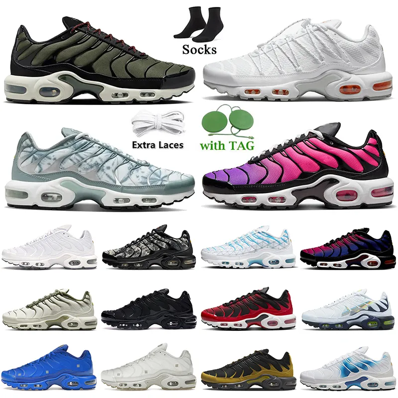 Plus Tn Mens Running Shoes Terrascape Utility Tns Roxo Atlanta Hyper Blue Light Bone Olive Triple Black White University Gold Trainers OG Bowling Sneakers Tamanho 12