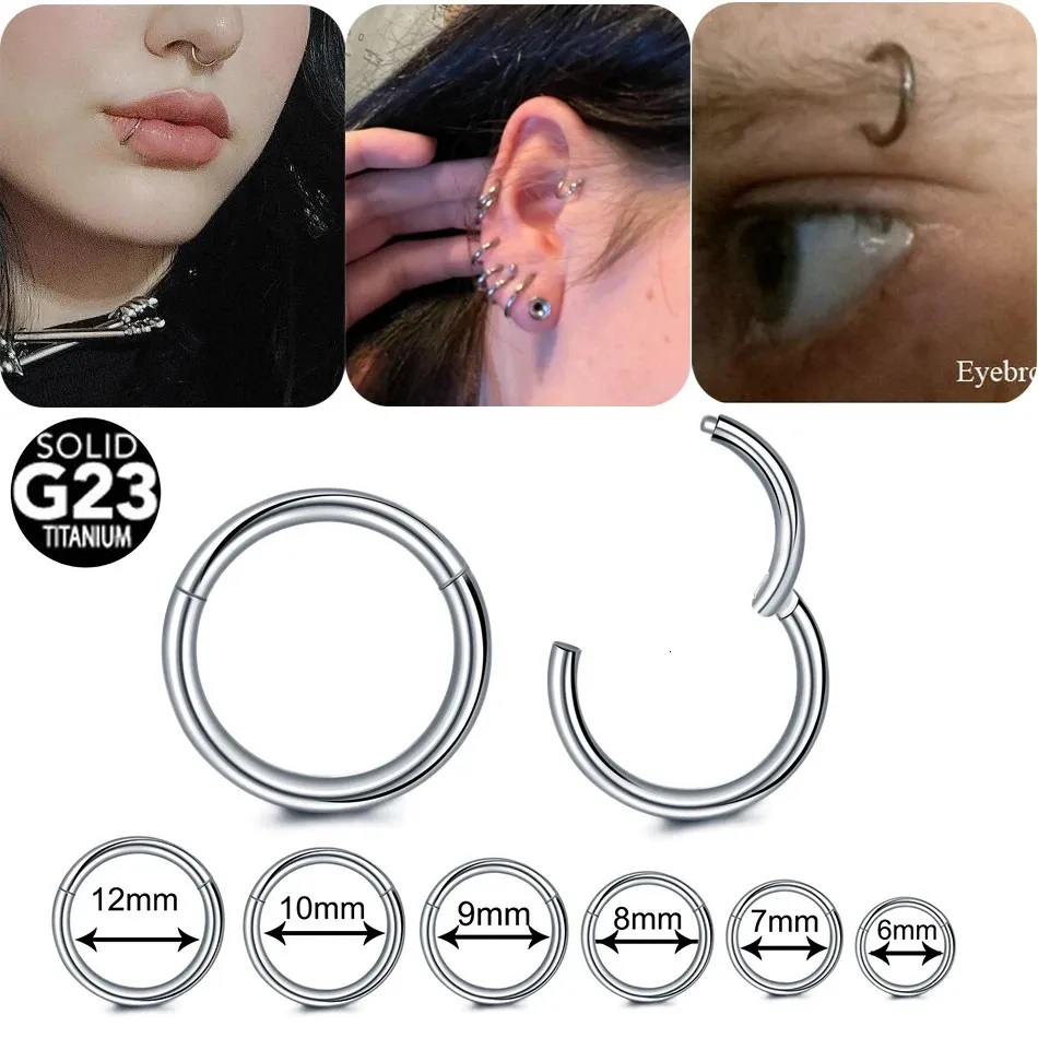 10 stks/partij Scharnierende Septum Clicker Segment Neus Ring Hoop Wenkbrauw Lip Helix Daith Conch Kraakbeen Oorbellen Punk Sieraden 240117