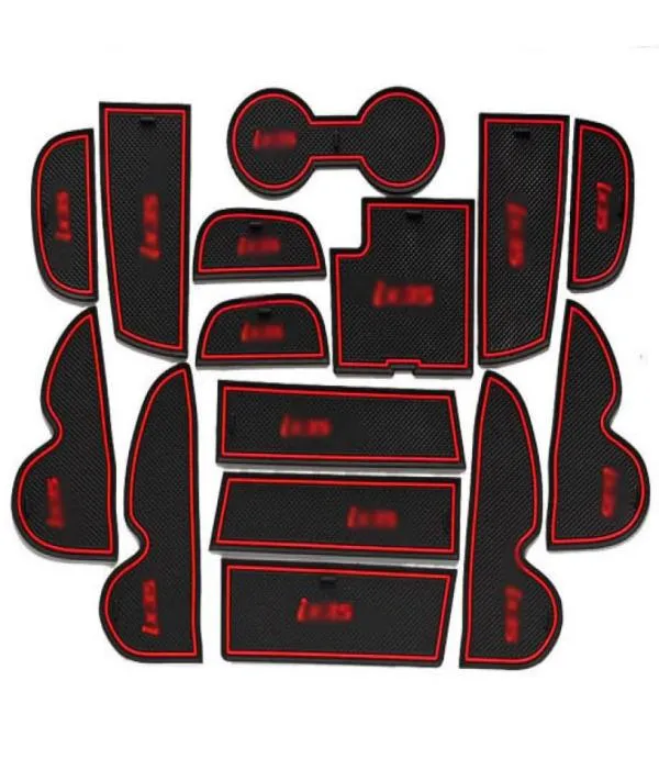 15pcs NonSlip Rubber Interior Car Door Armrest Storage Panel Mat Cup Holder Slot Pad Cover Sticker For Hyundai IX35 201320156385507