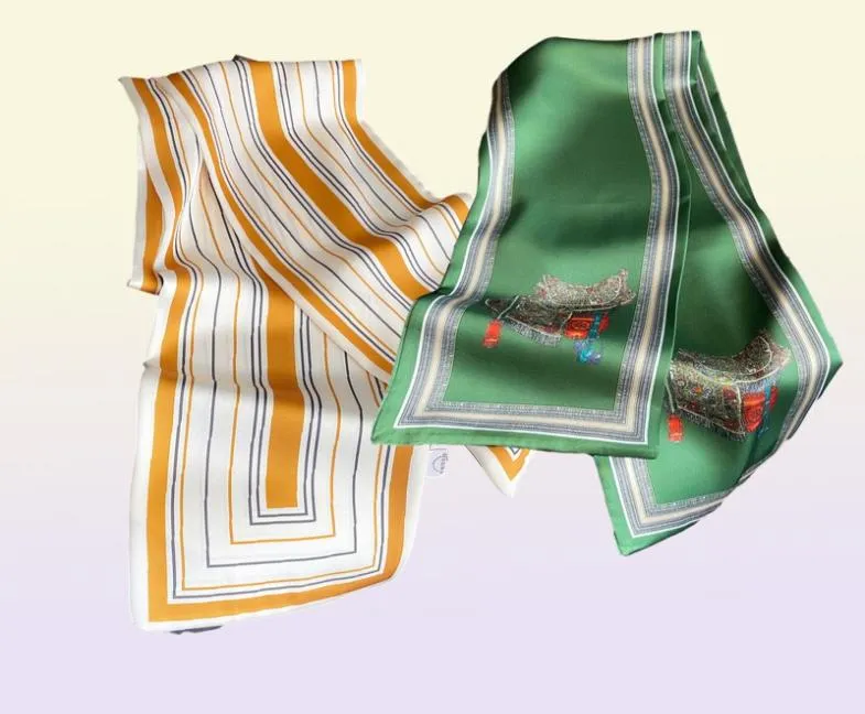 Liten Silk Scarf Women väska mager halsdukar lyx varumärke smalt långt dekorera bälte band mode hårband designer6959231