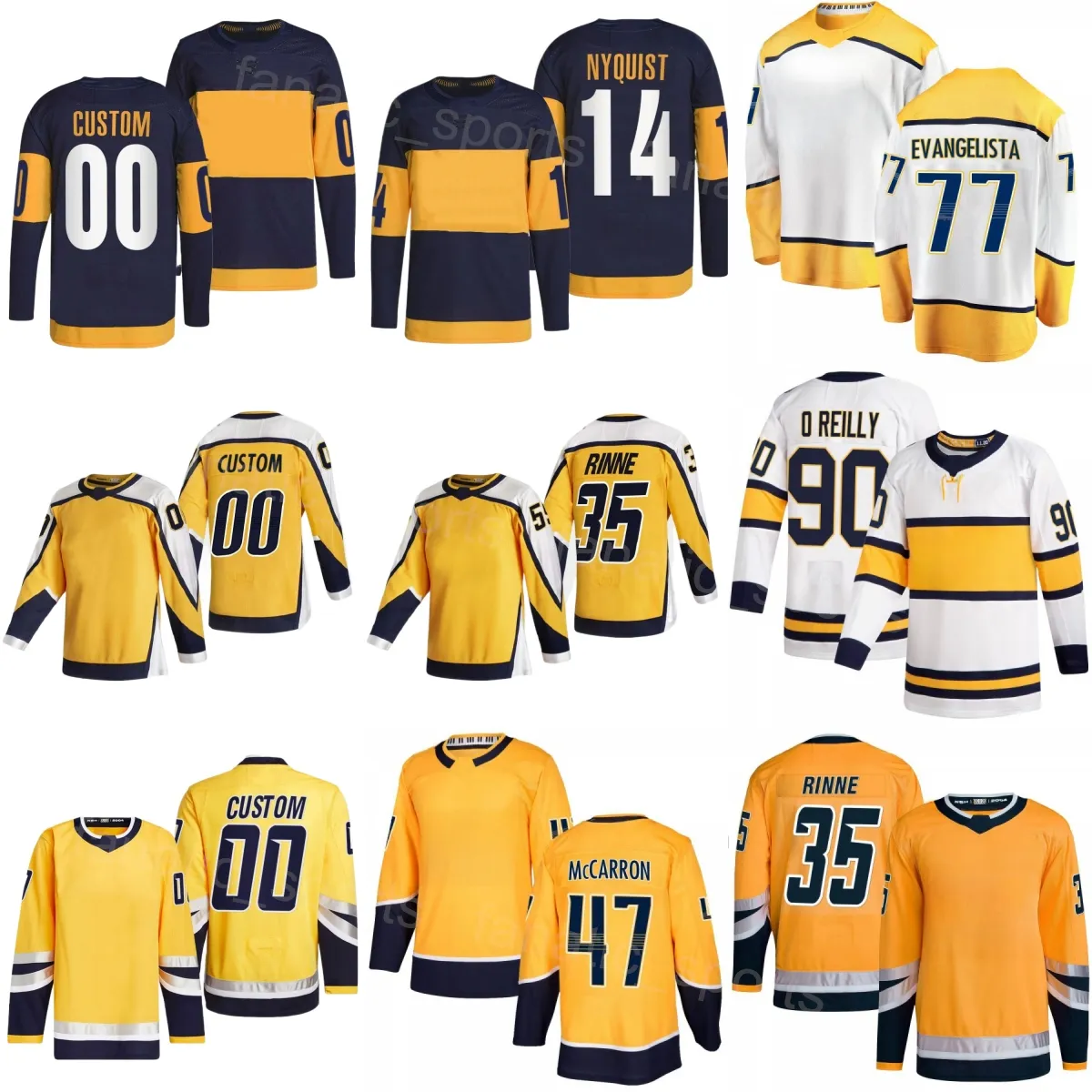 Stitch Hockey Hommes Enfant Femmes 77 Luke Evangelista Jersey 44 Kiefer Sherwood 45 Alexandre Carrier 35 Pekka Rinne 47 Michael McCarron 90 Ryan OReilly Gustav Nyquist