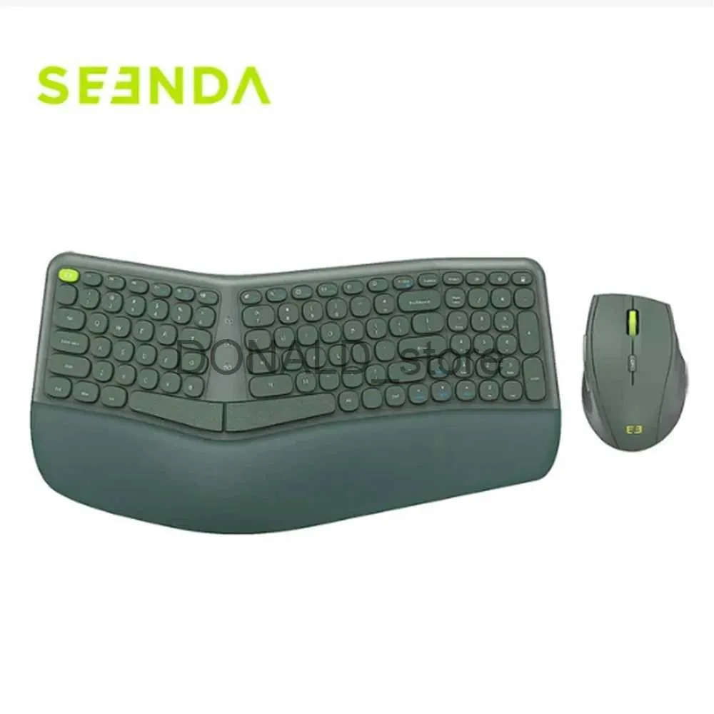 SEENDA Split Ergonomische draadloze toetsenbord- en muiscombinatie 2,4 Ghz USB-ontvanger Ergo-toetsenborden 3 verstelbare DPI-muizen voor computer J240117