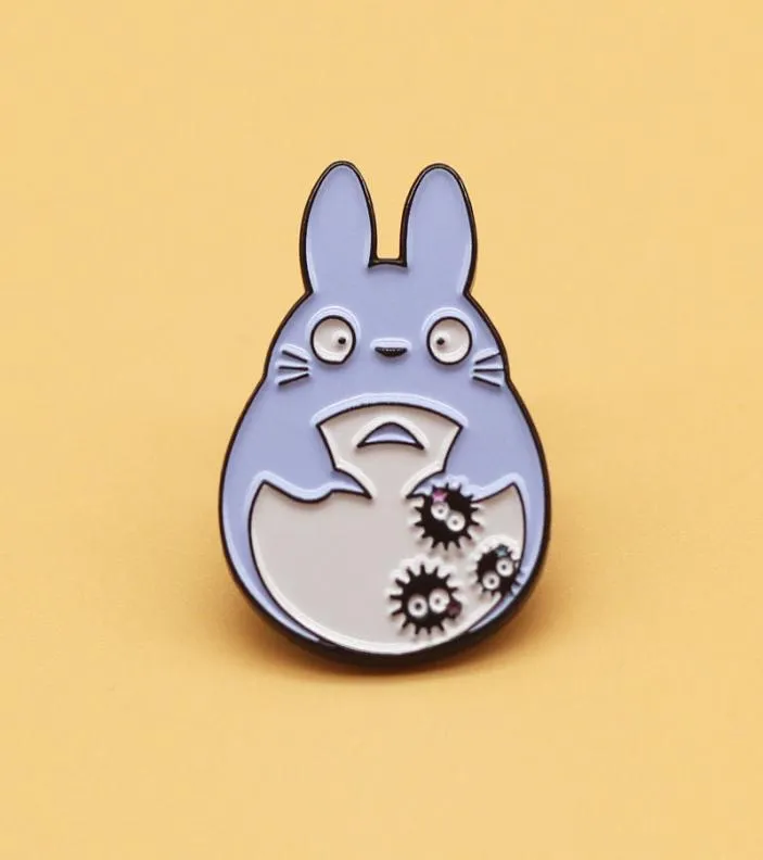 Söt min granne Totoro Brosch Ash Elf Animal Emalj Pin Anime Fan Decoration Girl Emblem Klädväska Tillbehör5460637