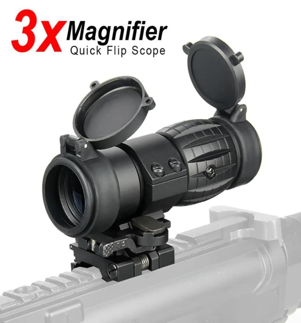 PPT Optic Sight 3X Scope Kompakte Jagd-Zielfernrohrvisiere mit hochklappbarer Abdeckung Passend für 212-mm-Gewehrschienenmontage CL100023626826