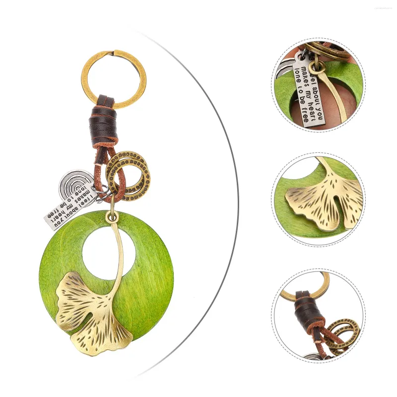 Keychains Locket Valentine's Day Keychain Pendant Dekorera hängande vintage Craft Simple Style Ginkgo Leaf Charm Novelty bilälskare