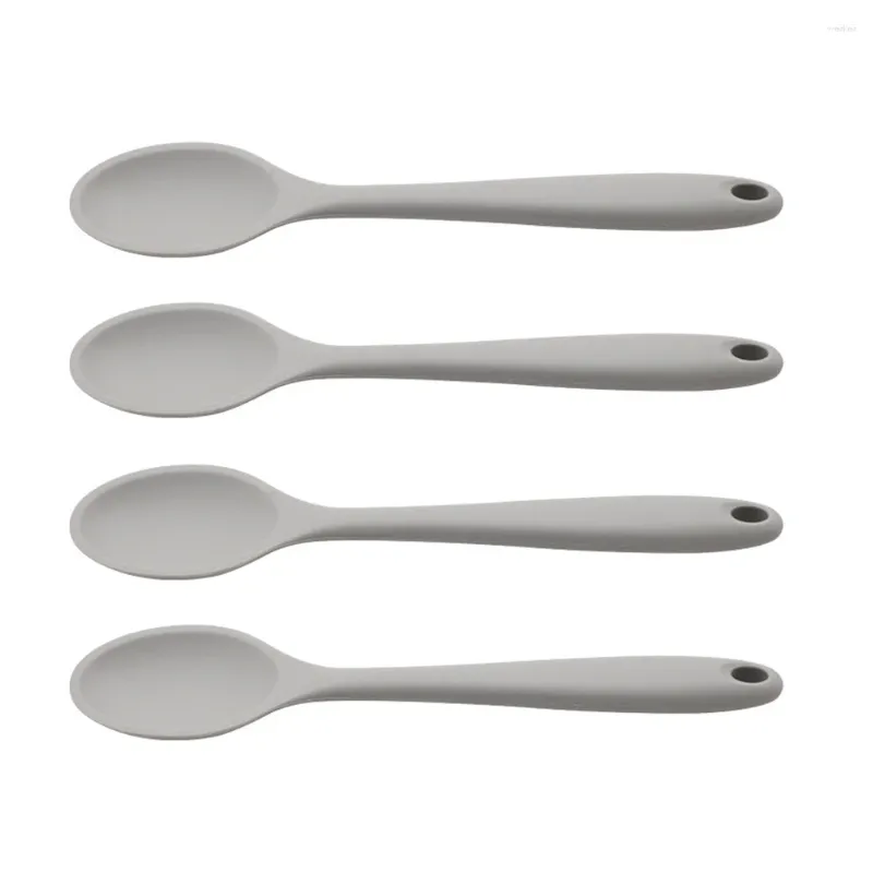 Spoons 4 Pcs Decor Silicone Spoon Non-stick Small Kitchen Supplies Salad Soup Mixing