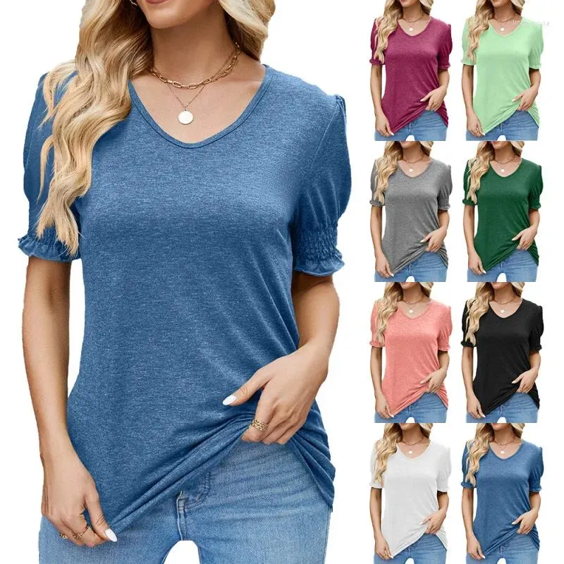 Bluzki damskie Summer Vintage T koszule dla kobiet ubrania moda v szyja z krótkim rękawem topy z topami plus casual tee koszulka