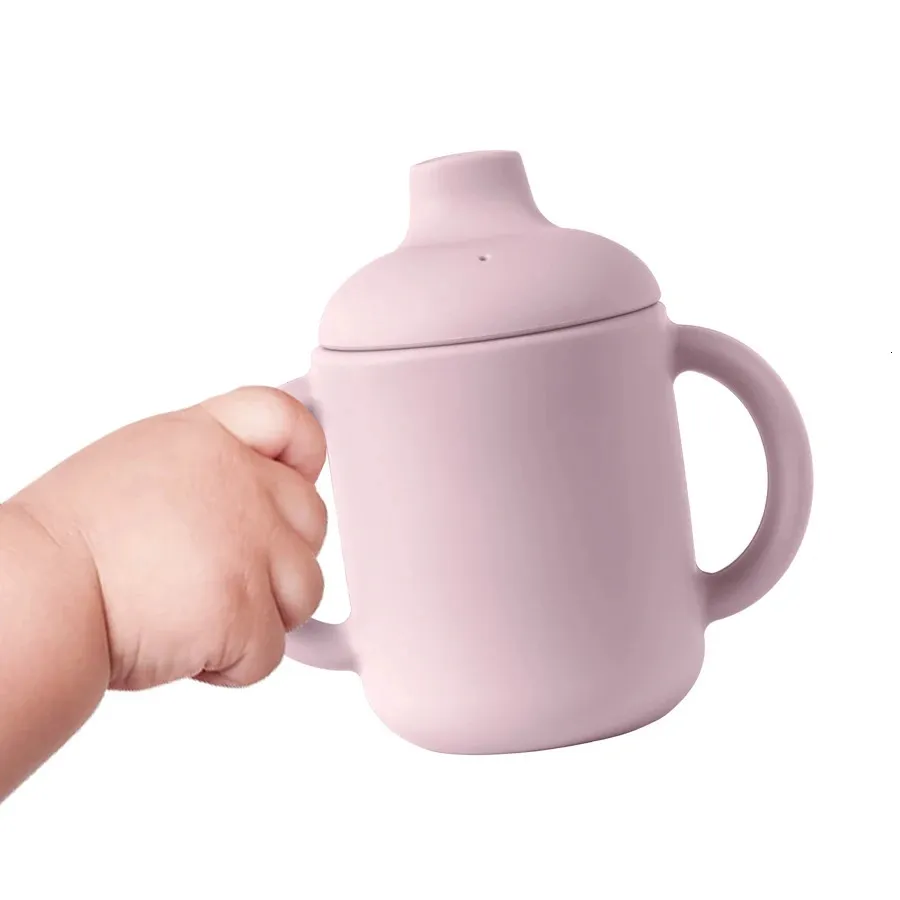 Gobelets d'alimentation en Silicone de qualité alimentaire pour bébé, verres, articles de bouteille d'apprentissage à la main pour enfant, 240117