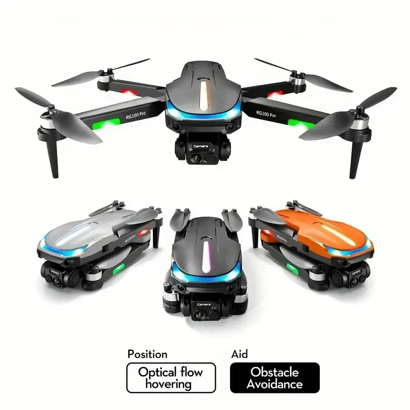 Drone à télécommande RG100, moteur sans balais, évitement des obstacles à trois faces, quadcopter, flux optique, photographie aérienne haute définition, double caméras