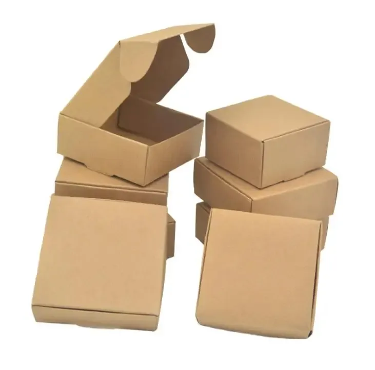 1000pcs 7.5*7.5*3cm Brown Kraft Paper Bover for Candy/Food/Wedding/Jewelry Gift Box Box Backaging Joxes DIY SN1916