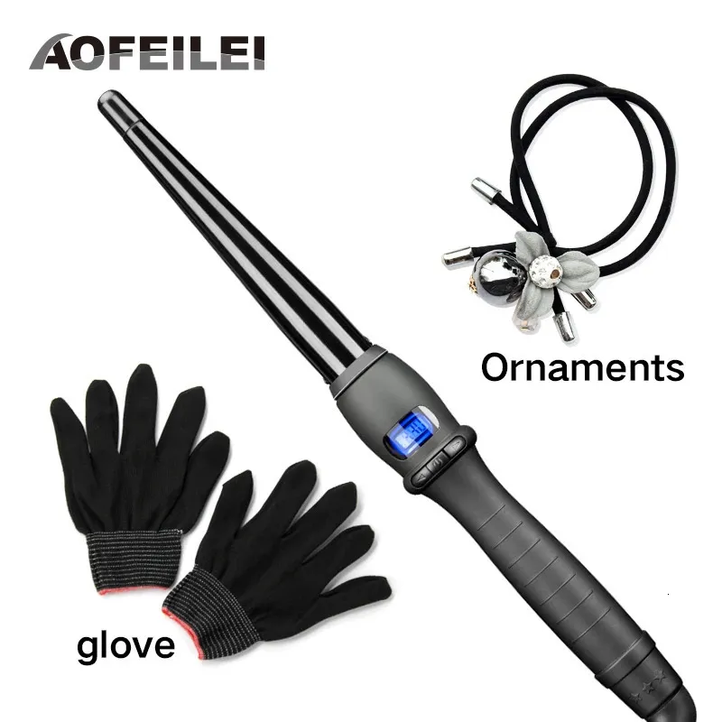 Outils de coiffure en céramique fer à friser professionnel cheveux waver poire fleur cône électrique bigoudi rouleau baguette de friser 240117