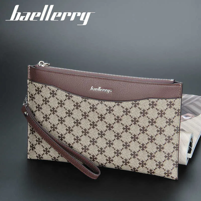 Men's Handbag Europe And The United States Casual Large Capacity Envelope Bag Zipper Printing Cell Phone Bag 020724a