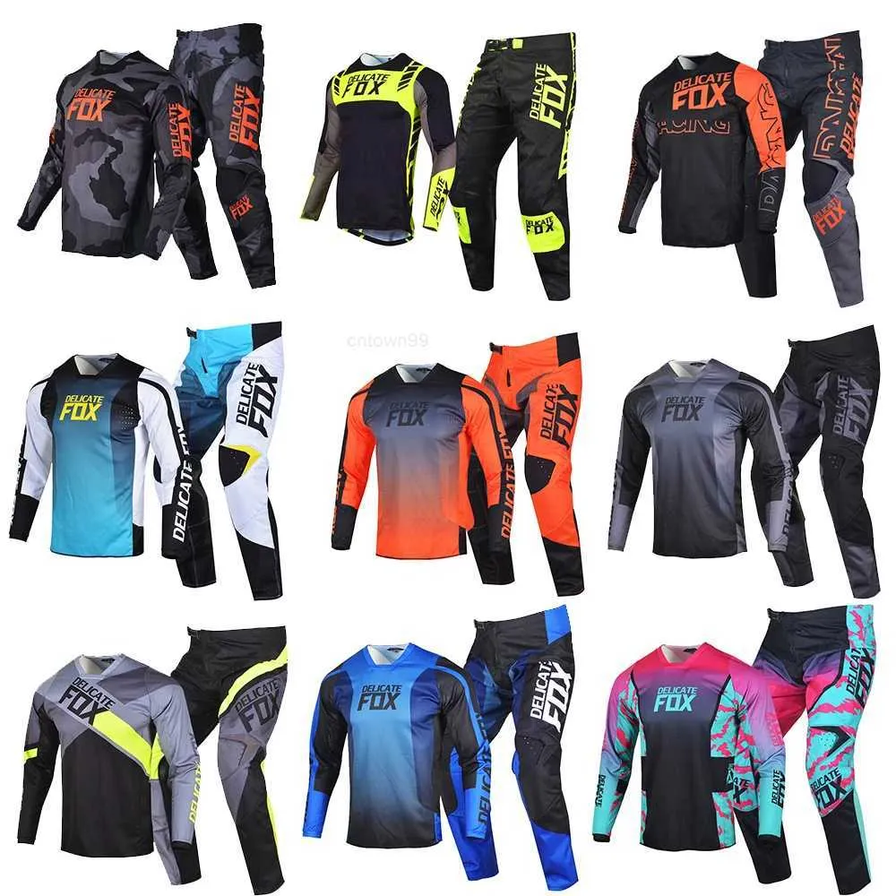 Delicate Fox Motocross Jersey Pants 180 360 Gear Set Men Moto MX Combo Enduro outfit Motorcykelutrustning Cykeldräkt ATV -satser