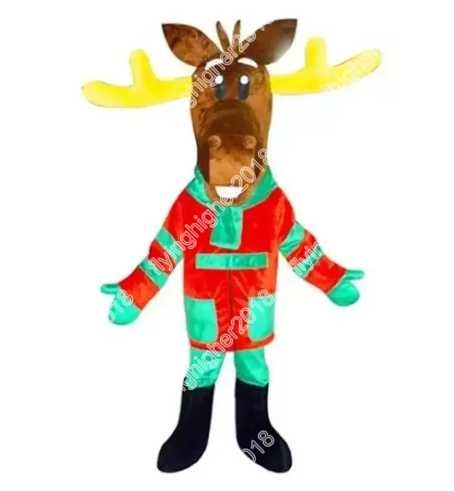 Halloween Fursuit Elk Mascot Costume Unisex Cartoon Anime theme character Carnival Men Women Dress Christmas Fancy Performance Party Dress