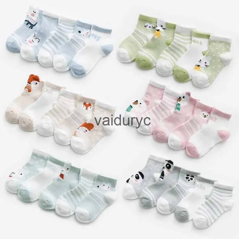 Çocuk Çoraplar 5 FAARS/LOT Bebek Bebek Çoraplar Yaz Kafes İnce Bebek Çoraplar Kızlar için Pamuk Yenidoğan Çocuk Toddler Socks Bebek giysileri Aksesuarları H240508