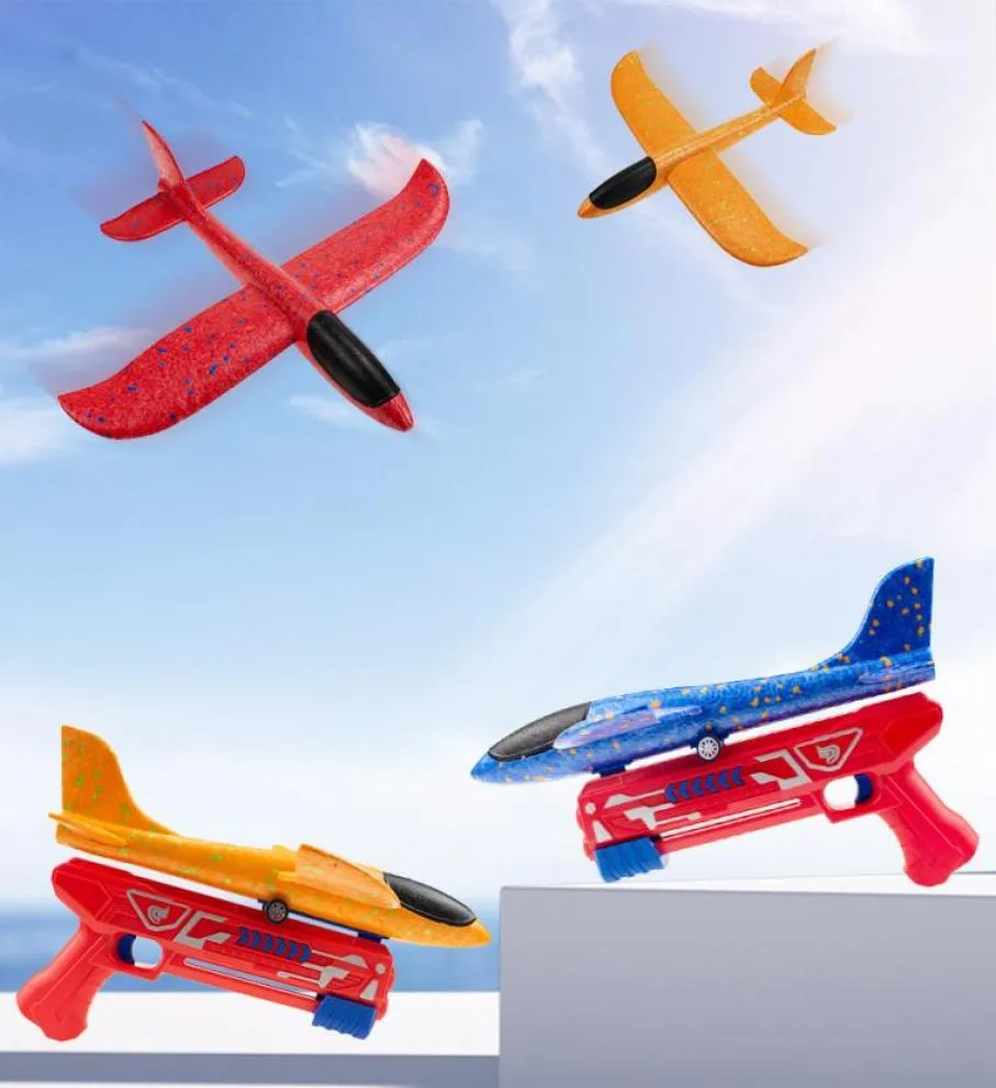 Foam Plane Launcher EPP Bubble Airplanes Glider Modle Catapult Guns Aircraft Modle Shooting Game Toy6478066