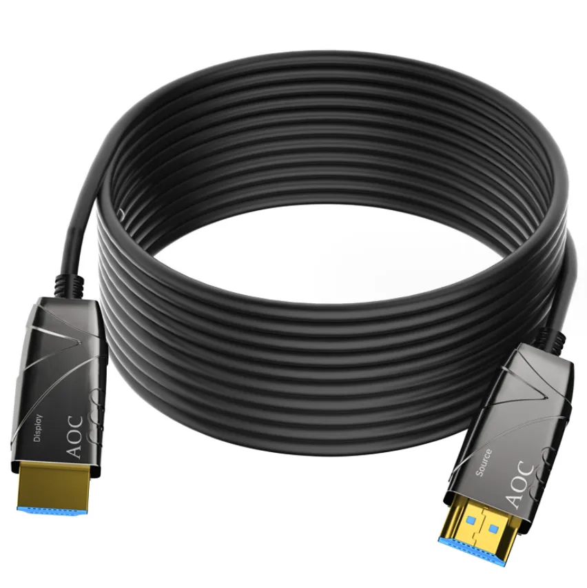 Cable de fibra óptica HDMI 4K 60Hz 60m, 70m, 80m, 90m, 100m AOC HDMI Cable de fibra Alta velocidad 18 Gbps HDR Arc HDCP2.2 HDTV Proyector