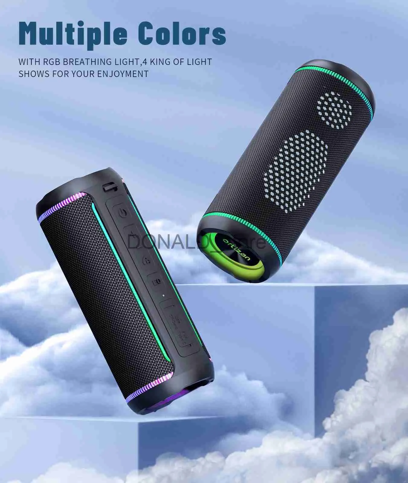COVERY Mini Altoparlante Bluetooth Magnetico – RGB, IPX4, 10h Durata, Supporto Per IPhone/Android