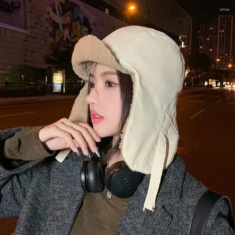 Ball Caps Korean Fashion Lei Feng Hat Winter Grusted WindProof z pluszem dla ciepłej i zimnej ochrony