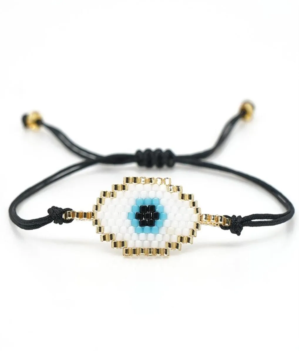 SHINUSBOHO MIYUKI Armband Turkse Evil EyeBracelets Vrouwen Pulseras Mujer Moda 2019 Sieraden Handgemaakte Kwastje Roestvrij Stalen Kraal201127056