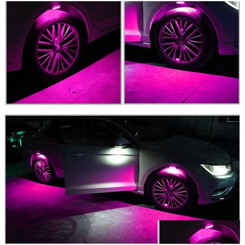 Decorative Lights Car Wheel Tyre Lights Eyebrow Lght Atmosphere Led Wheels Eyebrows Neon Tire Flash Night Lamp With 7 Colors Drop Deli Dhbwa