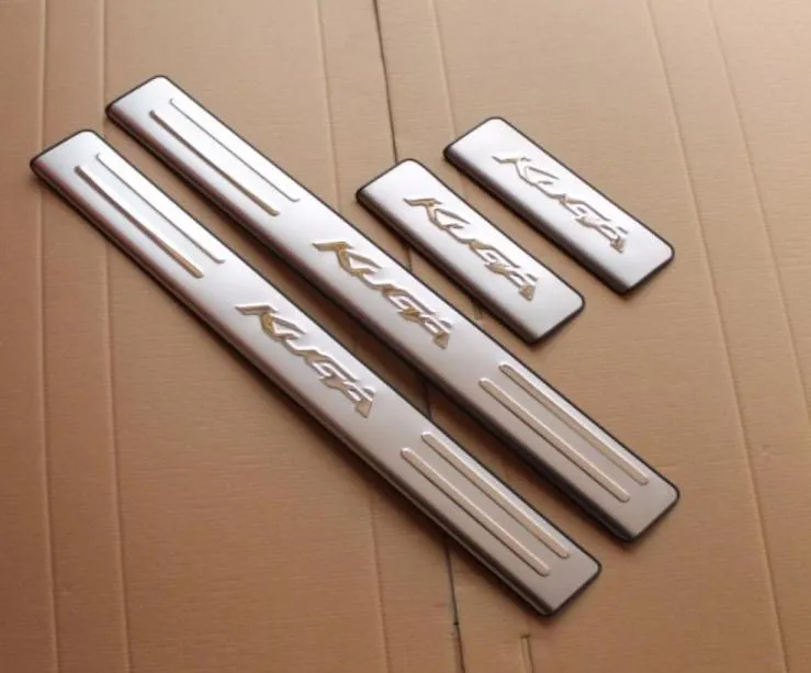 Battitacco esterno per davanzale della porta in acciaio inossidabile da 4 pezzi di alta qualità per copertura adesiva per auto KUGA 2013 20145272561