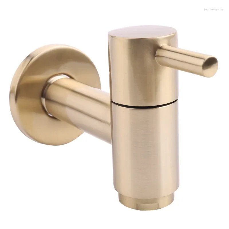 Bathroom Sink Faucets BMDT-Brushed Gold Round Copper Wall Mounted Washing Machine Tap Mop Pool Garden Outdoor Water Faucet