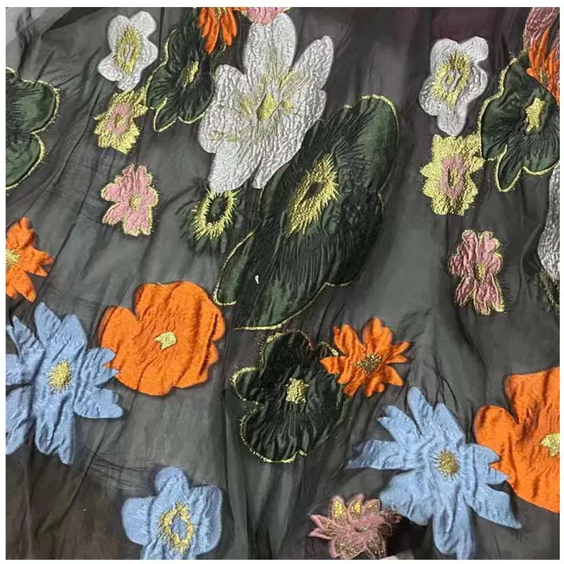 Afrikansk organza spets jacquard tyg för klänningdiy bröllop blommor Sybord Tygvävnad kjol lapptäcke materialwidth140cm 240116